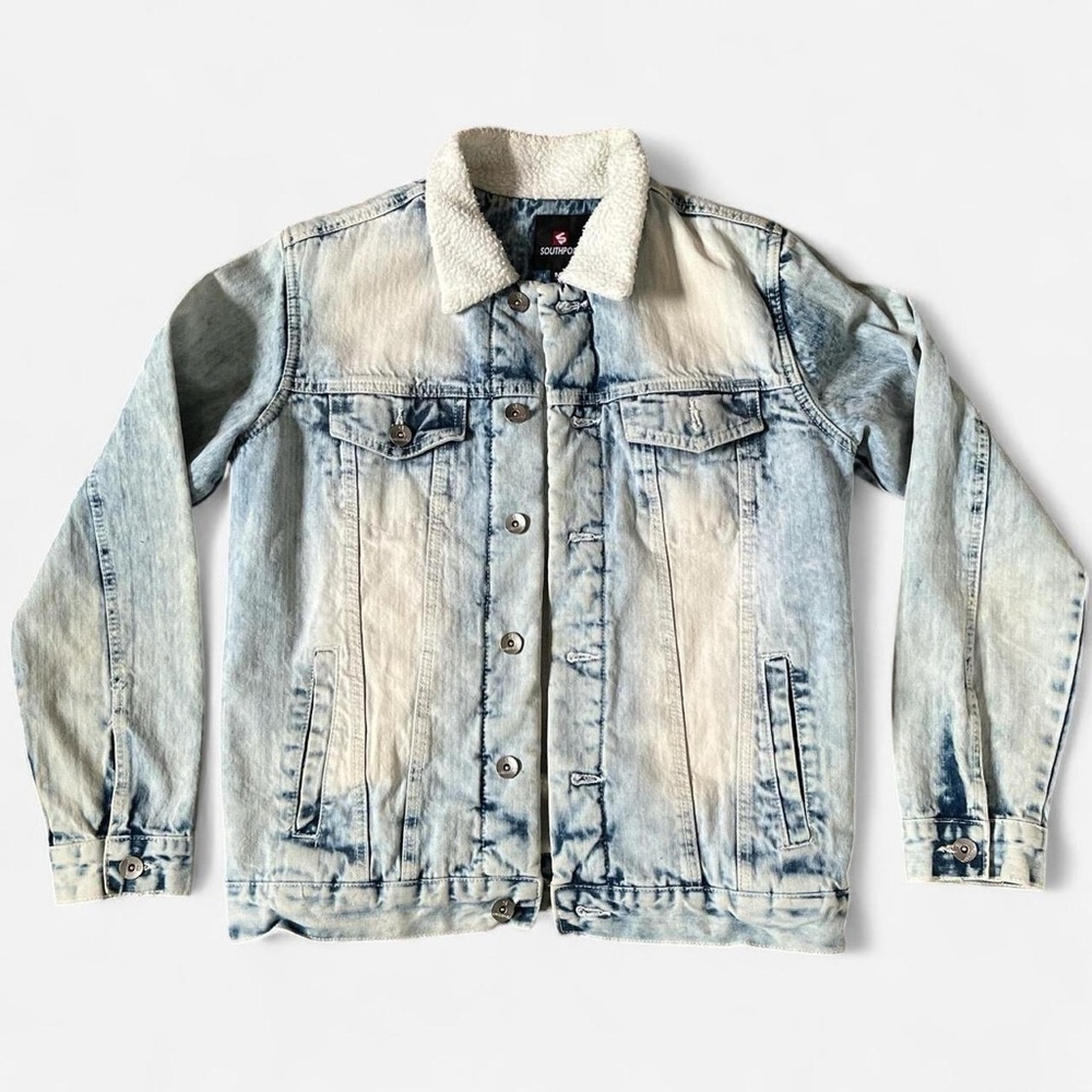 Y2K Denim Sherpa-Lined Jacket